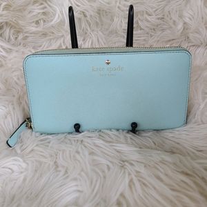 Kate Spade Mint Green Cedar Street Lacey Zip Around Mojito Wallet